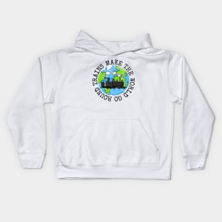 Trains Make The World Go Round, Earth Day Steam Train Kids Hoodie